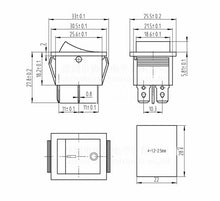 Carregar imagem no visualizador da galeria, 10PCS KCD4-202N2 Rocker Switch 4 Feet/6 Feet 2 Gears Red /green Light 16A250VAC
