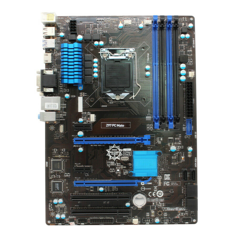 1PC New Z97 PC Mate 1150 Pins Z97 Master Board Support 4790K DDR3 Memory for MSI